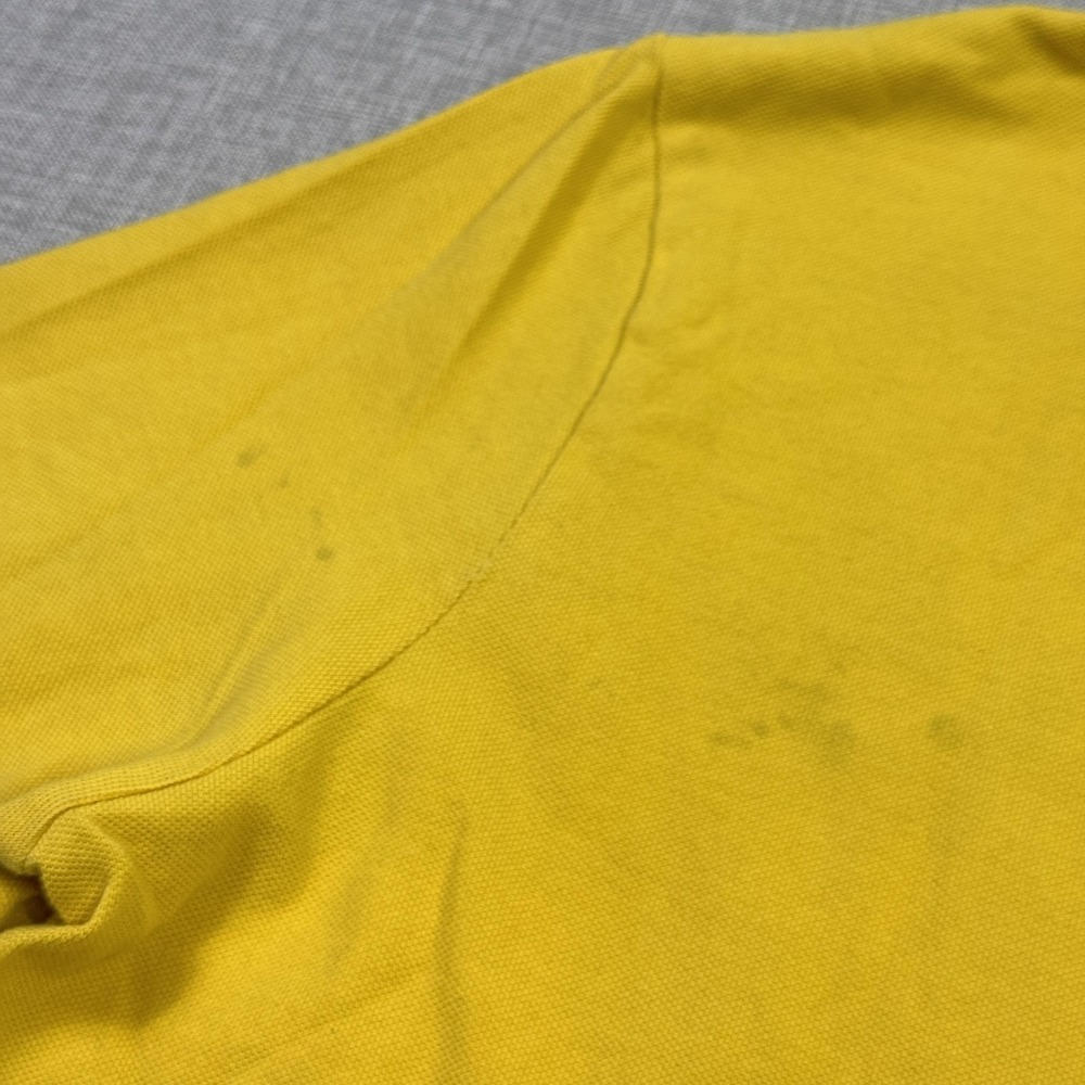 Polo Ralph Lauren Brasil Polo Shirt Mens Large Yellow 100% Cotton Graphic Logo - Picture 12 of 13